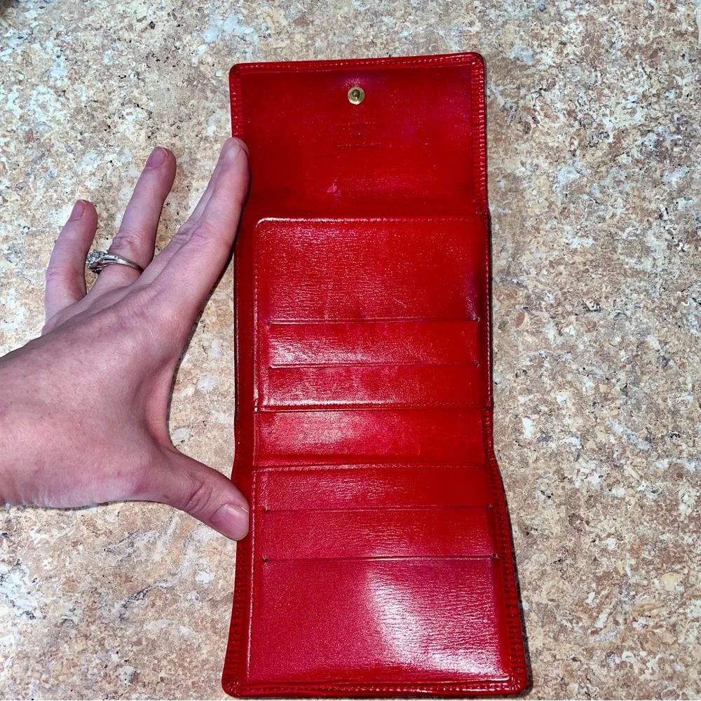Louis Vuitton | Red Epi Leather Tri Fold Elise Wallet - Picture 7 of 10